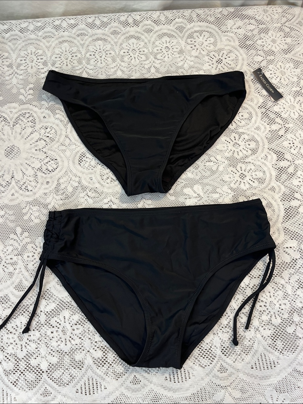 2 Black Bikini Bottoms - NWT L and NWOT XL